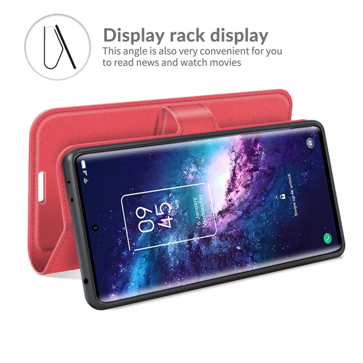 For TCL 20 Pro 5G Litchi Texture Horizontal Flip Protective Case with Holder & Card Slots & Wallet