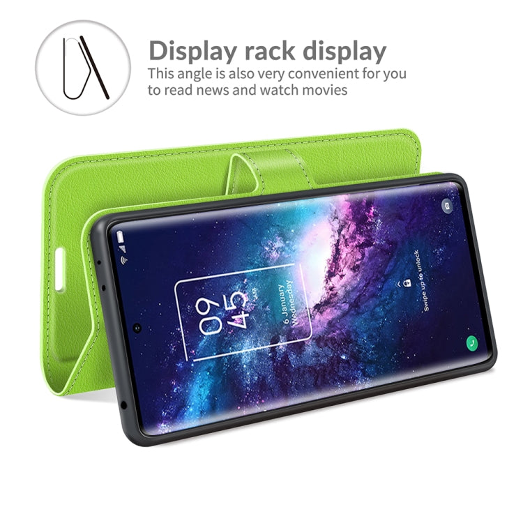 For TCL 20 Pro 5G Litchi Texture Horizontal Flip Protective Case with Holder & Card Slots & Wallet