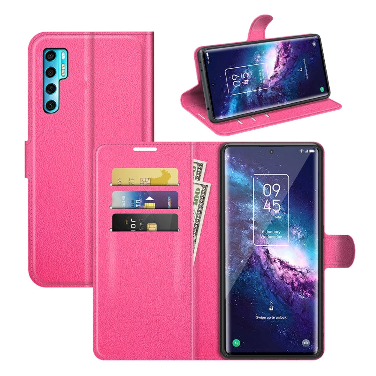 For TCL 20 Pro 5G Litchi Texture Horizontal Flip Protective Case with Holder & Card Slots & Wallet