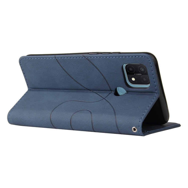 For OPPO A15 Dual-color Splicing Horizontal Flip PU Leather Case with Holder & Card Slots & Wallet