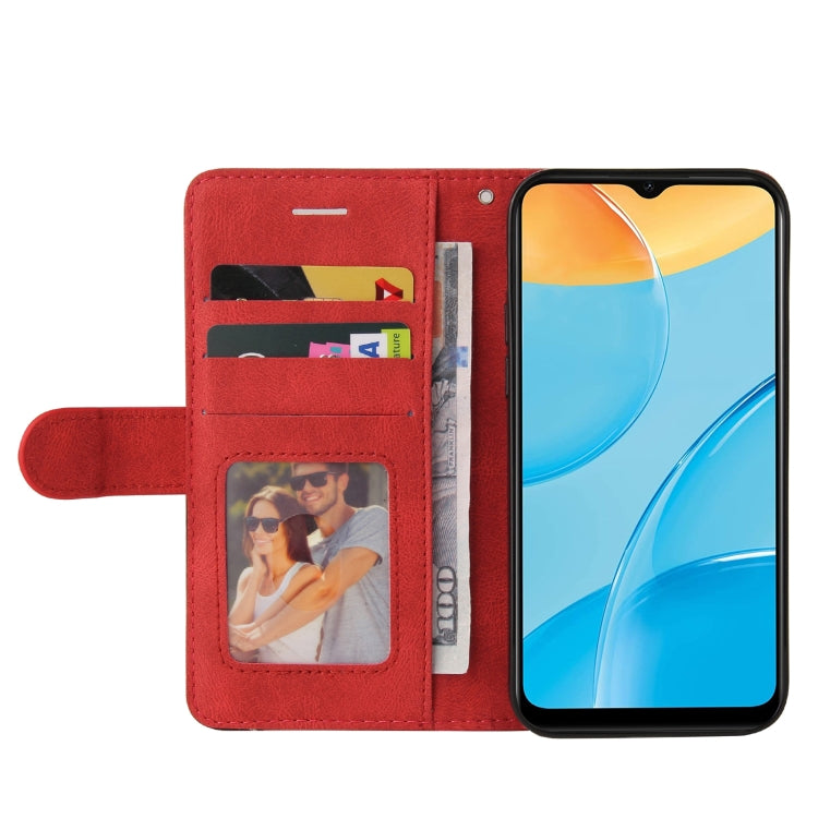 For OPPO A15 Dual-color Splicing Horizontal Flip PU Leather Case with Holder & Card Slots & Wallet