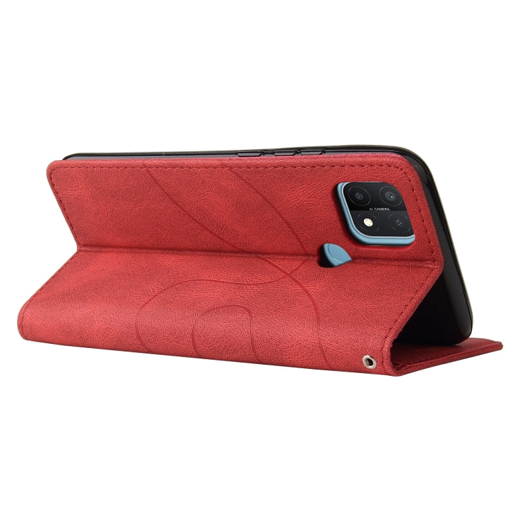 For OPPO A15 Dual-color Splicing Horizontal Flip PU Leather Case with Holder & Card Slots & Wallet