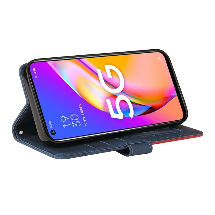 For OPPO A93 5G Dual-color Splicing Horizontal Flip PU Leather Case with Holder & Card Slots & Wallet