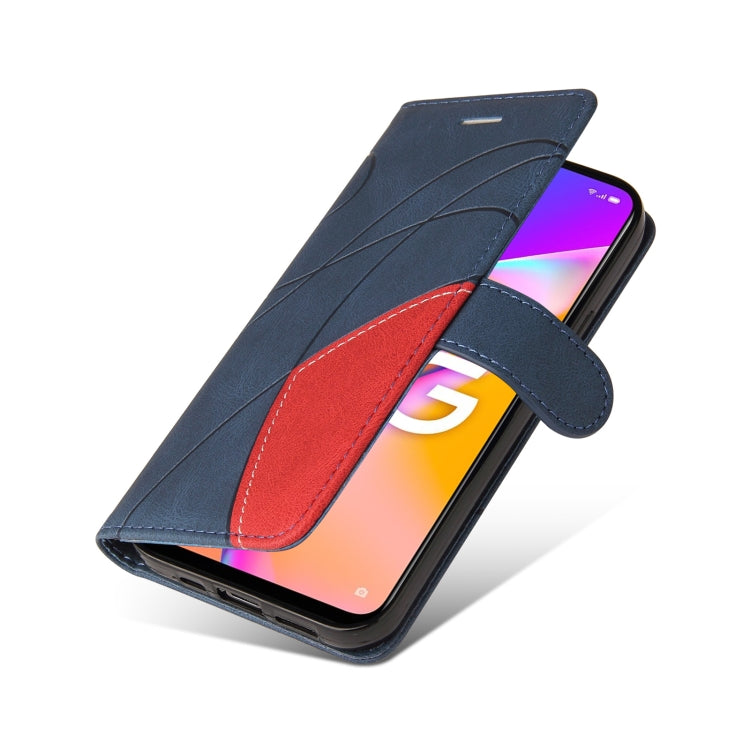 For OPPO A93 5G Dual-color Splicing Horizontal Flip PU Leather Case with Holder & Card Slots & Wallet