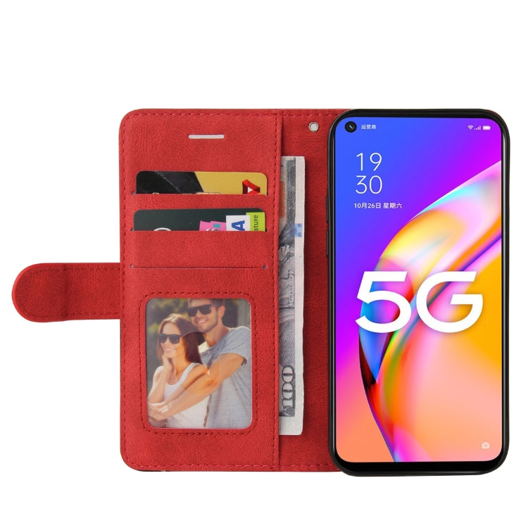 For OPPO A93 5G Dual-color Splicing Horizontal Flip PU Leather Case with Holder & Card Slots & Wallet