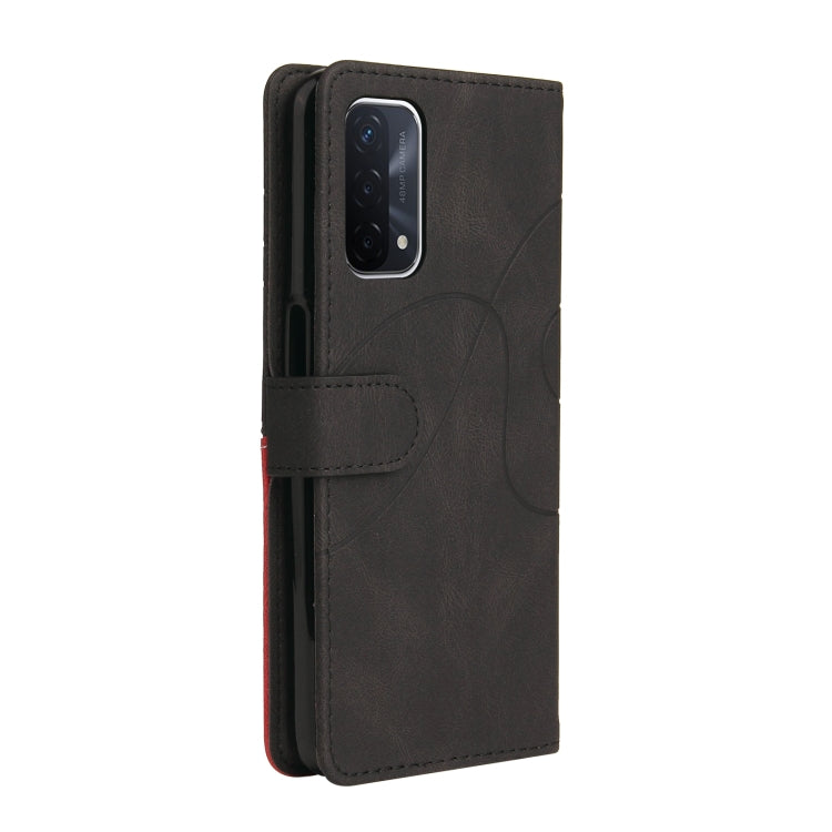 For OPPO A93 5G Dual-color Splicing Horizontal Flip PU Leather Case with Holder & Card Slots & Wallet