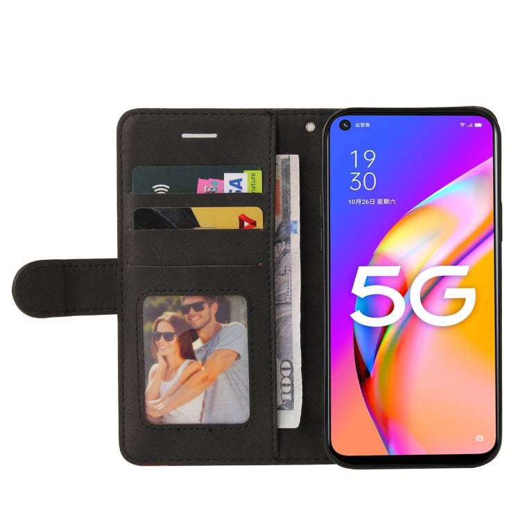 For OPPO A93 5G Dual-color Splicing Horizontal Flip PU Leather Case with Holder & Card Slots & Wallet