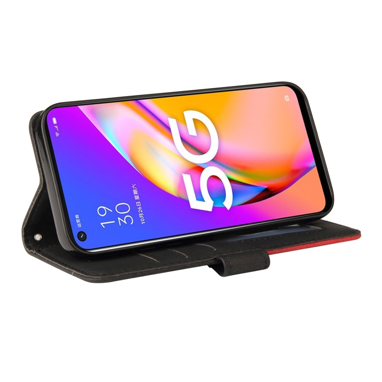 For OPPO A93 5G Dual-color Splicing Horizontal Flip PU Leather Case with Holder & Card Slots & Wallet