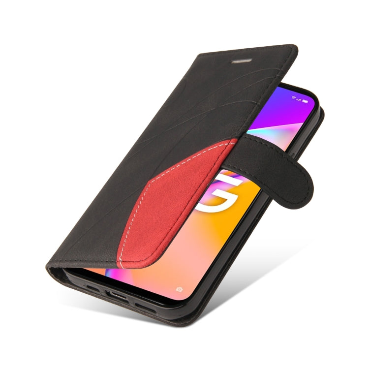For OPPO A93 5G Dual-color Splicing Horizontal Flip PU Leather Case with Holder & Card Slots & Wallet
