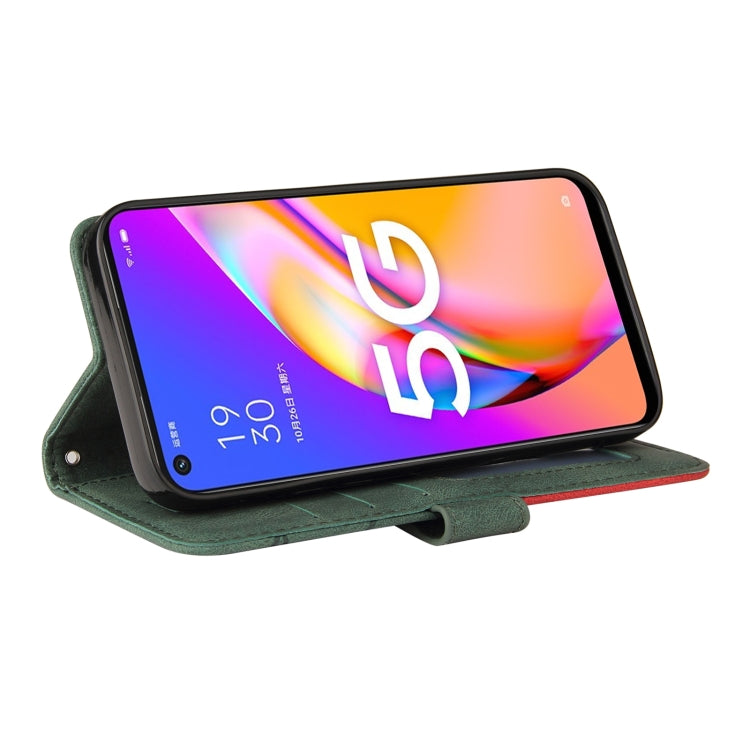 For OPPO A93 5G Dual-color Splicing Horizontal Flip PU Leather Case with Holder & Card Slots & Wallet