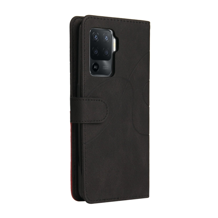 For OPPO A94 5G / 4G / F19 Pro / A95 5G Dual-color Splicing Horizontal Flip PU Leather Case with Holder & Card Slots & Wallet