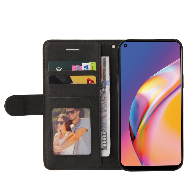 For OPPO A94 5G / 4G / F19 Pro / A95 5G Dual-color Splicing Horizontal Flip PU Leather Case with Holder & Card Slots & Wallet