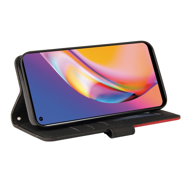 For OPPO A94 5G / 4G / F19 Pro / A95 5G Dual-color Splicing Horizontal Flip PU Leather Case with Holder & Card Slots & Wallet