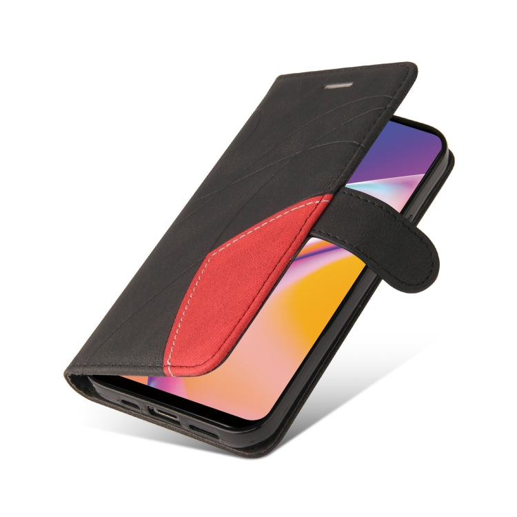 For OPPO A94 5G / 4G / F19 Pro / A95 5G Dual-color Splicing Horizontal Flip PU Leather Case with Holder & Card Slots & Wallet