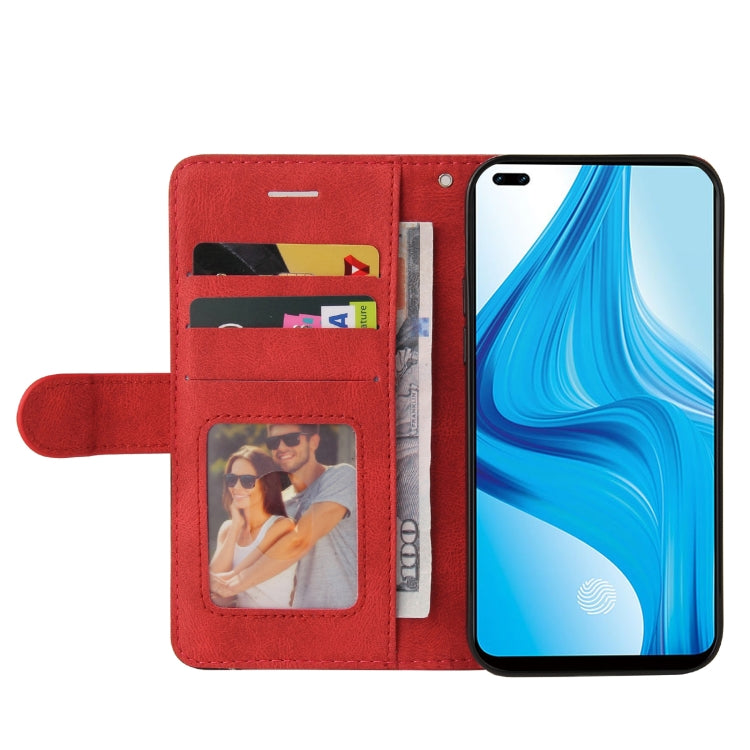 For OPPO F17 Pro / A93 / Reno4 F / Reno4 Lite Dual-color Splicing Horizontal Flip PU Leather Case with Holder & Card Slots & Wallet