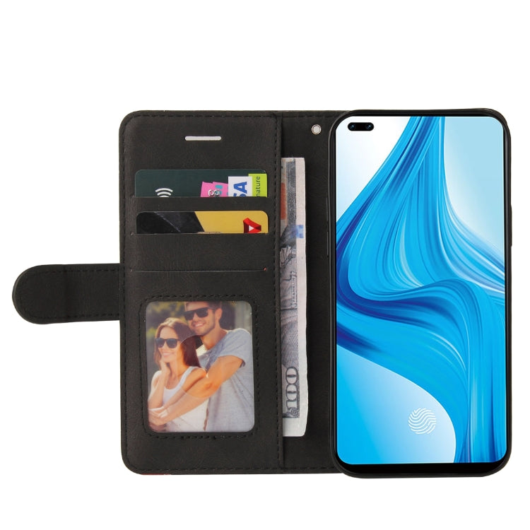 For OPPO F17 Pro / A93 / Reno4 F / Reno4 Lite Dual-color Splicing Horizontal Flip PU Leather Case with Holder & Card Slots & Wallet