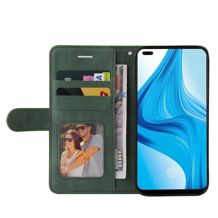 For OPPO F17 Pro / A93 / Reno4 F / Reno4 Lite Dual-color Splicing Horizontal Flip PU Leather Case with Holder & Card Slots & Wallet