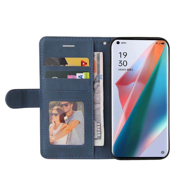 For OPPO Find X3 / Find X3 Pro Dual-color Splicing Horizontal Flip PU Leather Case with Holder & Card Slots & Wallet