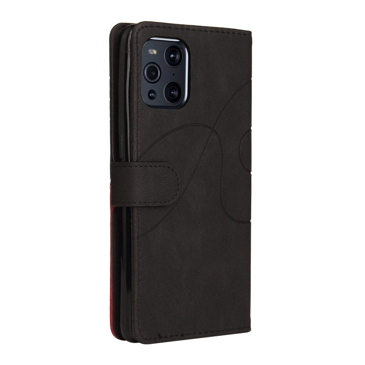 For OPPO Find X3 / Find X3 Pro Dual-color Splicing Horizontal Flip PU Leather Case with Holder & Card Slots & Wallet