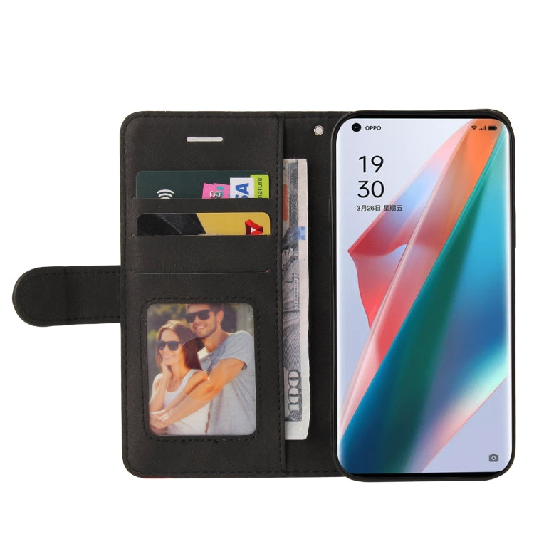 For OPPO Find X3 / Find X3 Pro Dual-color Splicing Horizontal Flip PU Leather Case with Holder & Card Slots & Wallet