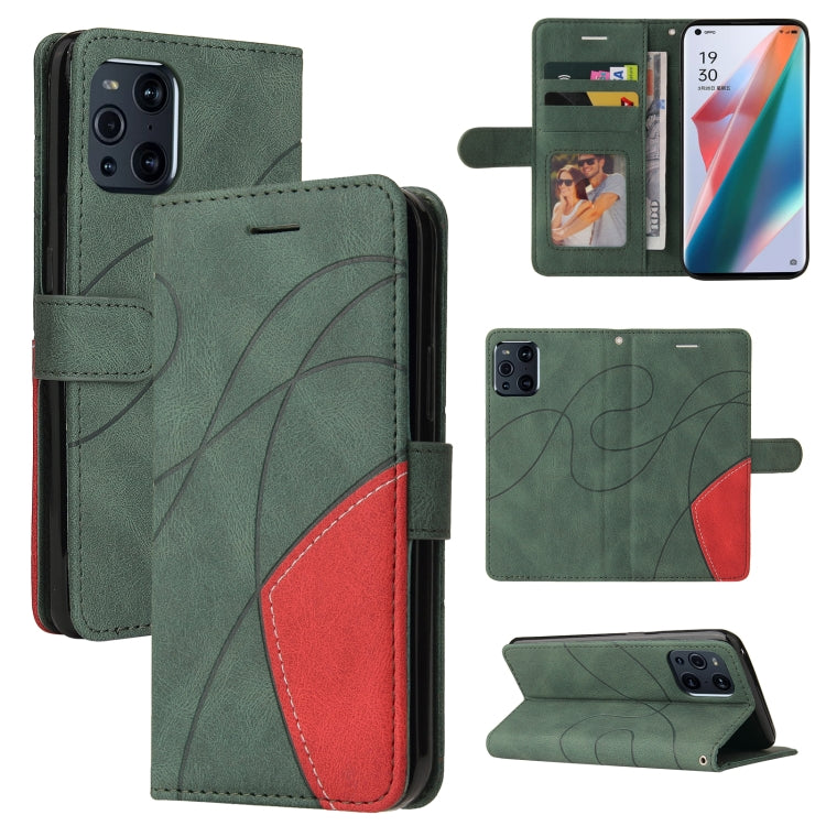 For OPPO Find X3 / Find X3 Pro Dual-color Splicing Horizontal Flip PU Leather Case with Holder & Card Slots & Wallet