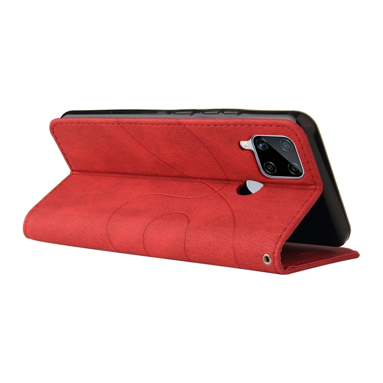 For OPPO Realme C15 Dual-color Splicing Horizontal Flip PU Leather Case with Holder & Card Slots & Wallet