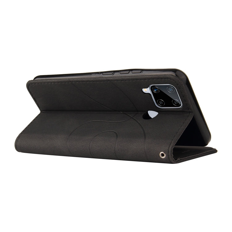 For OPPO Realme C15 Dual-color Splicing Horizontal Flip PU Leather Case with Holder & Card Slots & Wallet