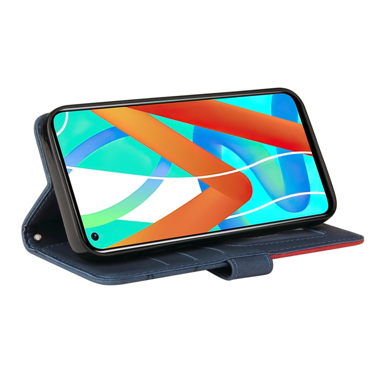 For OPPO Realme V13 5G Dual-color Splicing Horizontal Flip PU Leather Case with Holder & Card Slots & Wallet