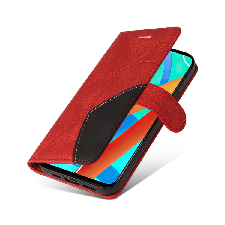 For OPPO Realme V13 5G Dual-color Splicing Horizontal Flip PU Leather Case with Holder & Card Slots & Wallet