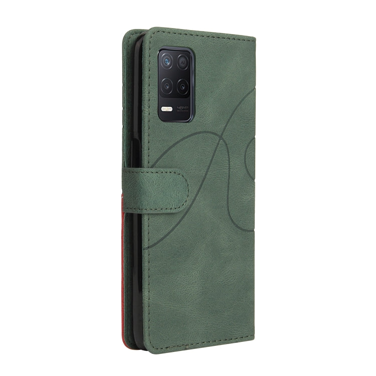 For OPPO Realme V13 5G Dual-color Splicing Horizontal Flip PU Leather Case with Holder & Card Slots & Wallet