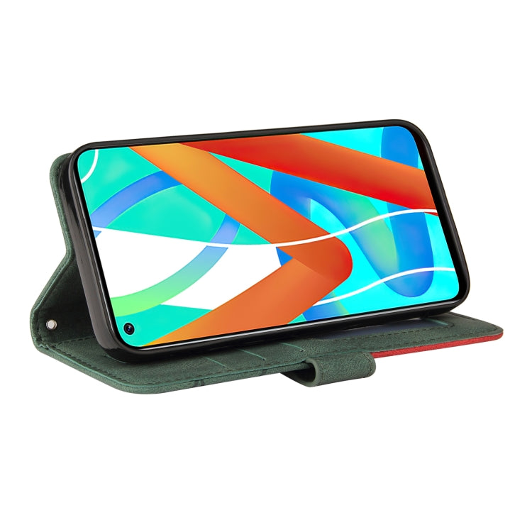 For OPPO Realme V13 5G Dual-color Splicing Horizontal Flip PU Leather Case with Holder & Card Slots & Wallet