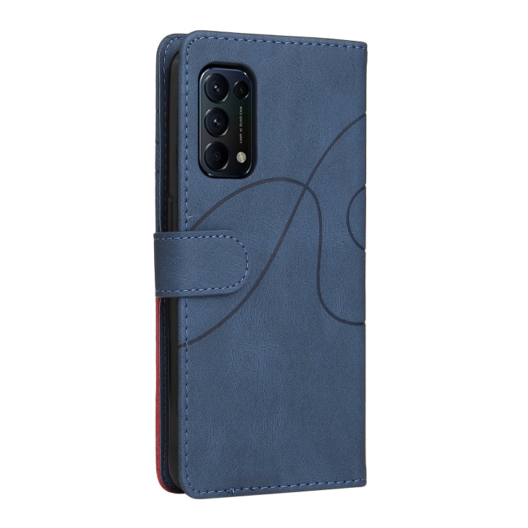 For OPPO Reno5 5G / Find X3 Lite Dual-color Splicing Horizontal Flip PU Leather Case with Holder & Card Slots & Wallet