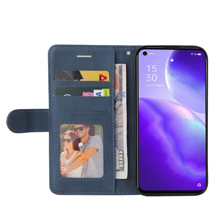For OPPO Reno5 5G / Find X3 Lite Dual-color Splicing Horizontal Flip PU Leather Case with Holder & Card Slots & Wallet