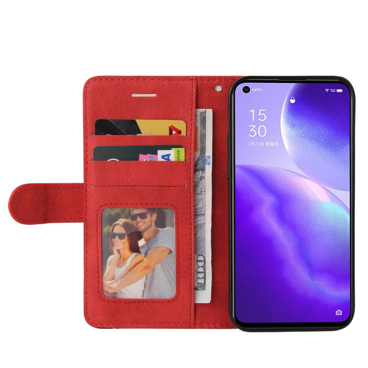 For OPPO Reno5 5G / Find X3 Lite Dual-color Splicing Horizontal Flip PU Leather Case with Holder & Card Slots & Wallet