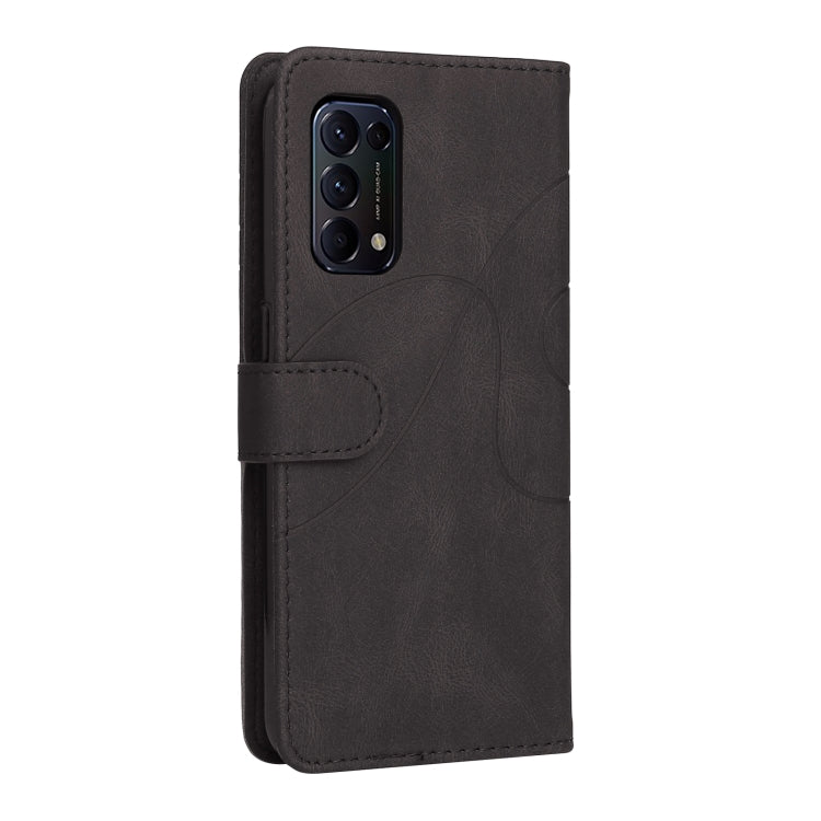 For OPPO Reno5 5G / Find X3 Lite Dual-color Splicing Horizontal Flip PU Leather Case with Holder & Card Slots & Wallet