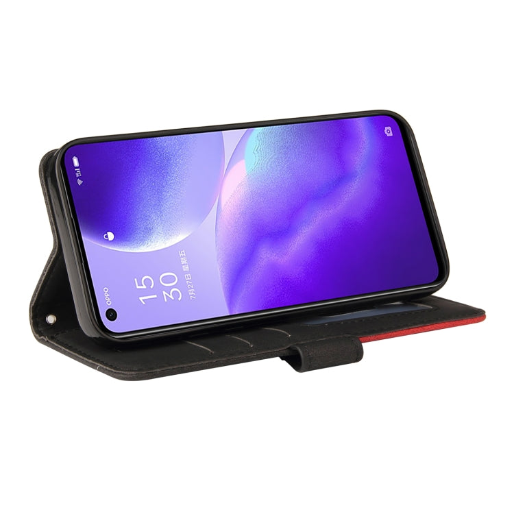 For OPPO Reno5 5G / Find X3 Lite Dual-color Splicing Horizontal Flip PU Leather Case with Holder & Card Slots & Wallet