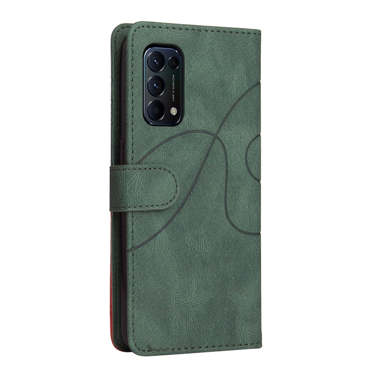 For OPPO Reno5 5G / Find X3 Lite Dual-color Splicing Horizontal Flip PU Leather Case with Holder & Card Slots & Wallet