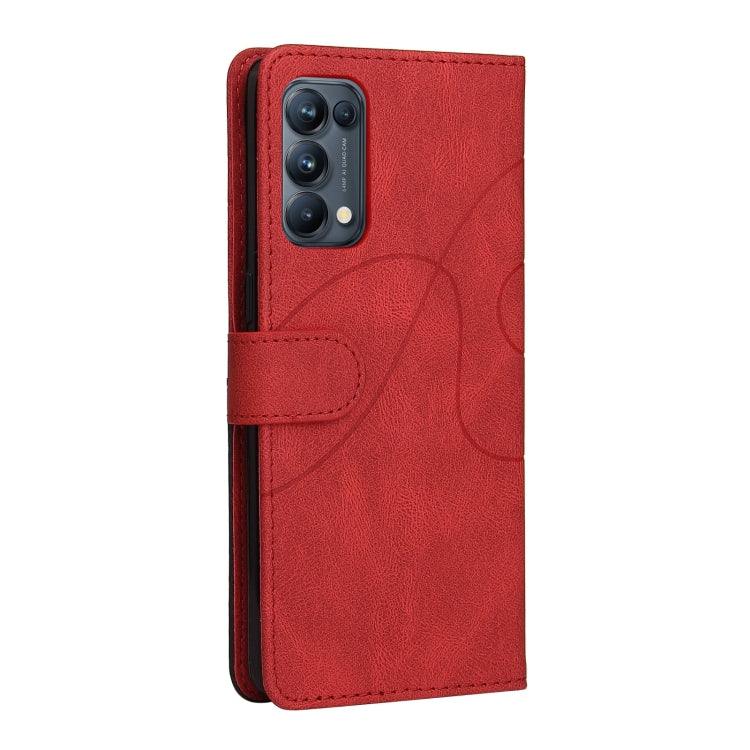 For OPPO Reno5 Pro 5G Dual-color Splicing Horizontal Flip PU Leather Case with Holder & Card Slots & Wallet