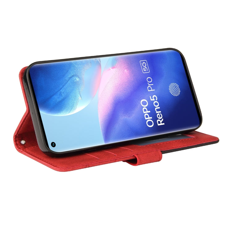 For OPPO Reno5 Pro 5G Dual-color Splicing Horizontal Flip PU Leather Case with Holder & Card Slots & Wallet
