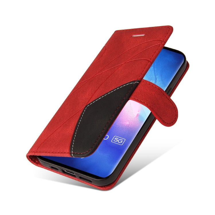 For OPPO Reno5 Pro 5G Dual-color Splicing Horizontal Flip PU Leather Case with Holder & Card Slots & Wallet