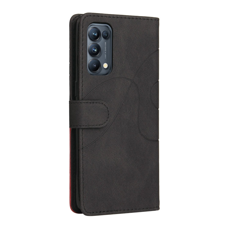 For OPPO Reno5 Pro 5G Dual-color Splicing Horizontal Flip PU Leather Case with Holder & Card Slots & Wallet