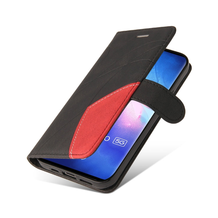 For OPPO Reno5 Pro 5G Dual-color Splicing Horizontal Flip PU Leather Case with Holder & Card Slots & Wallet