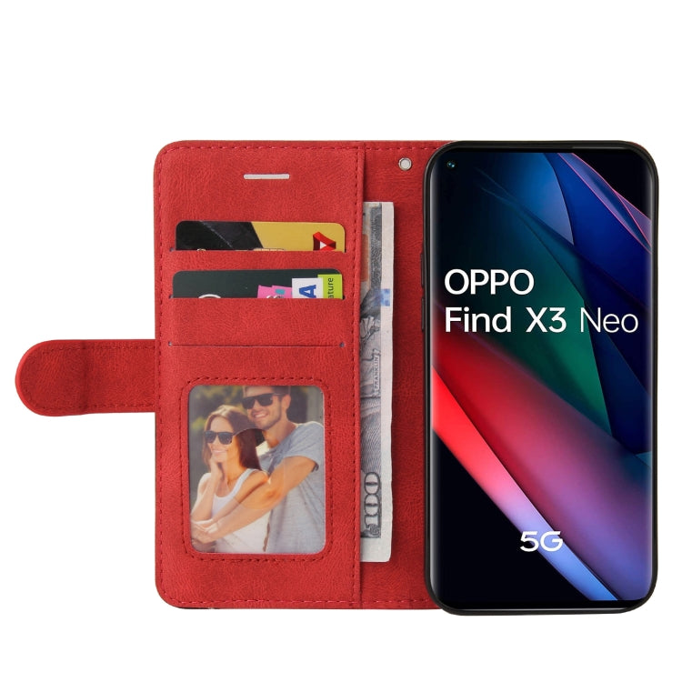 For OPPO Reno5 Pro+ 5G / Find X3 Neo Dual-color Splicing Horizontal Flip PU Leather Case with Holder & Card Slots & Wallet