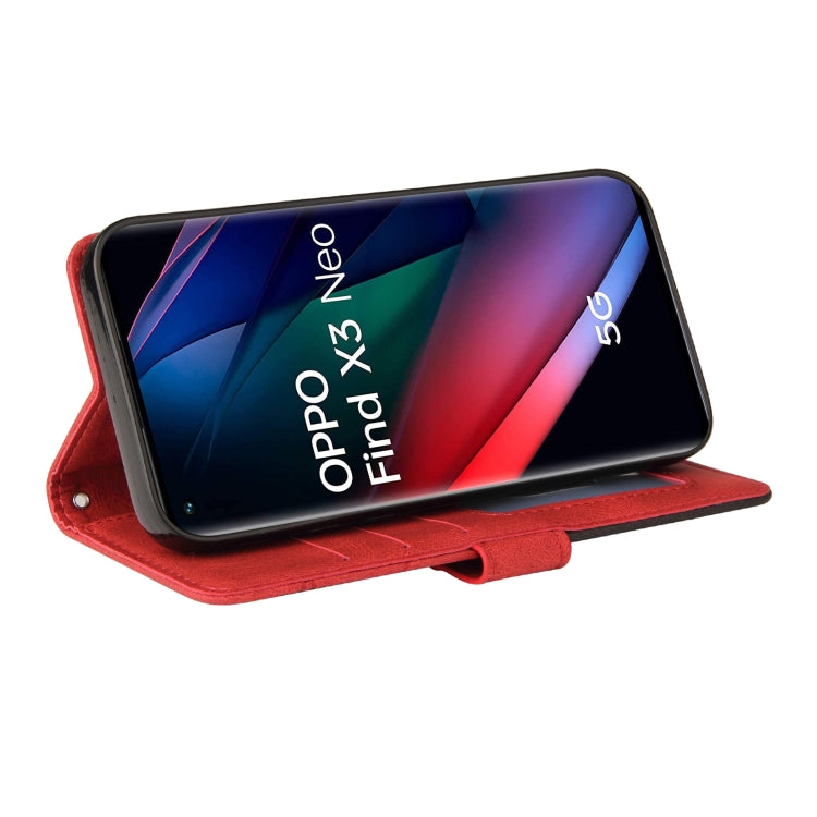 For OPPO Reno5 Pro+ 5G / Find X3 Neo Dual-color Splicing Horizontal Flip PU Leather Case with Holder & Card Slots & Wallet