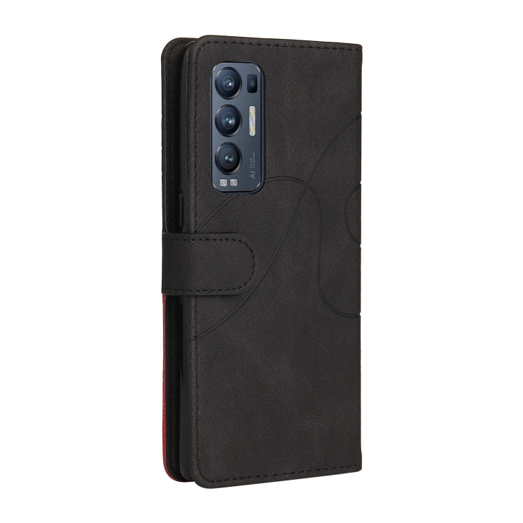 For OPPO Reno5 Pro+ 5G / Find X3 Neo Dual-color Splicing Horizontal Flip PU Leather Case with Holder & Card Slots & Wallet