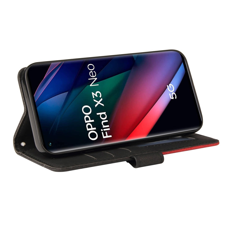 For OPPO Reno5 Pro+ 5G / Find X3 Neo Dual-color Splicing Horizontal Flip PU Leather Case with Holder & Card Slots & Wallet