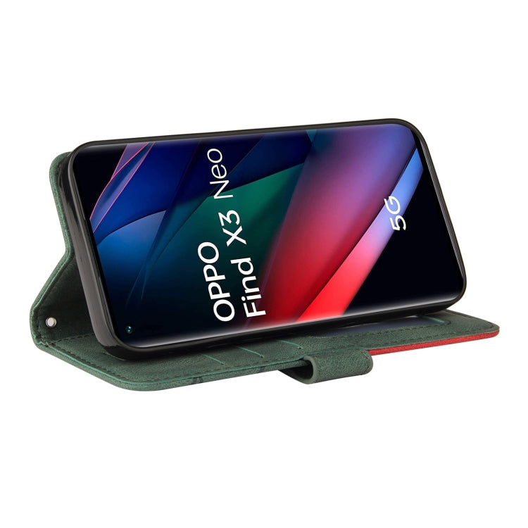 For OPPO Reno5 Pro+ 5G / Find X3 Neo Dual-color Splicing Horizontal Flip PU Leather Case with Holder & Card Slots & Wallet