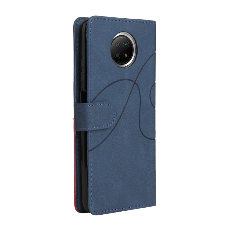 For Xiaomi Redmi Note 9 5G CN Version Dual-color Splicing Horizontal Flip PU Leather Case with Holder & Card Slots & Wallet