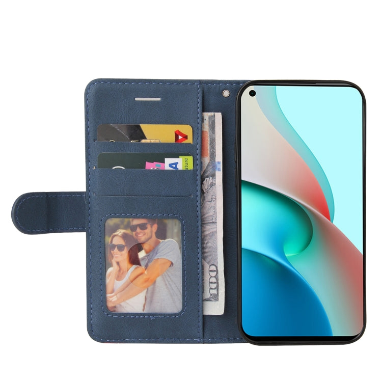For Xiaomi Redmi Note 9 5G CN Version Dual-color Splicing Horizontal Flip PU Leather Case with Holder & Card Slots & Wallet