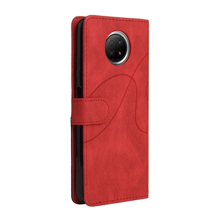 For Xiaomi Redmi Note 9 5G CN Version Dual-color Splicing Horizontal Flip PU Leather Case with Holder & Card Slots & Wallet